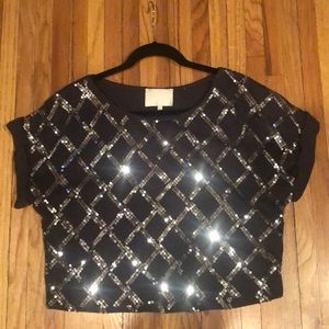 Dark sparkly crop top